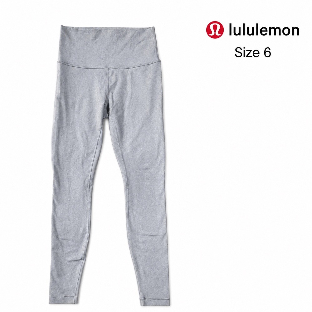 Lululemon Wunder Under Hi Rise 7/8 Leggings 25" Light Heather Gray Size 6